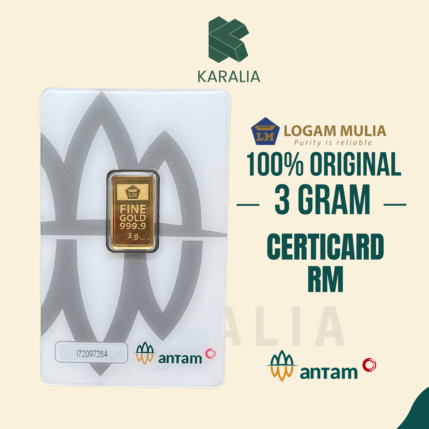 Emas Antam 3 Gram Certicard RM