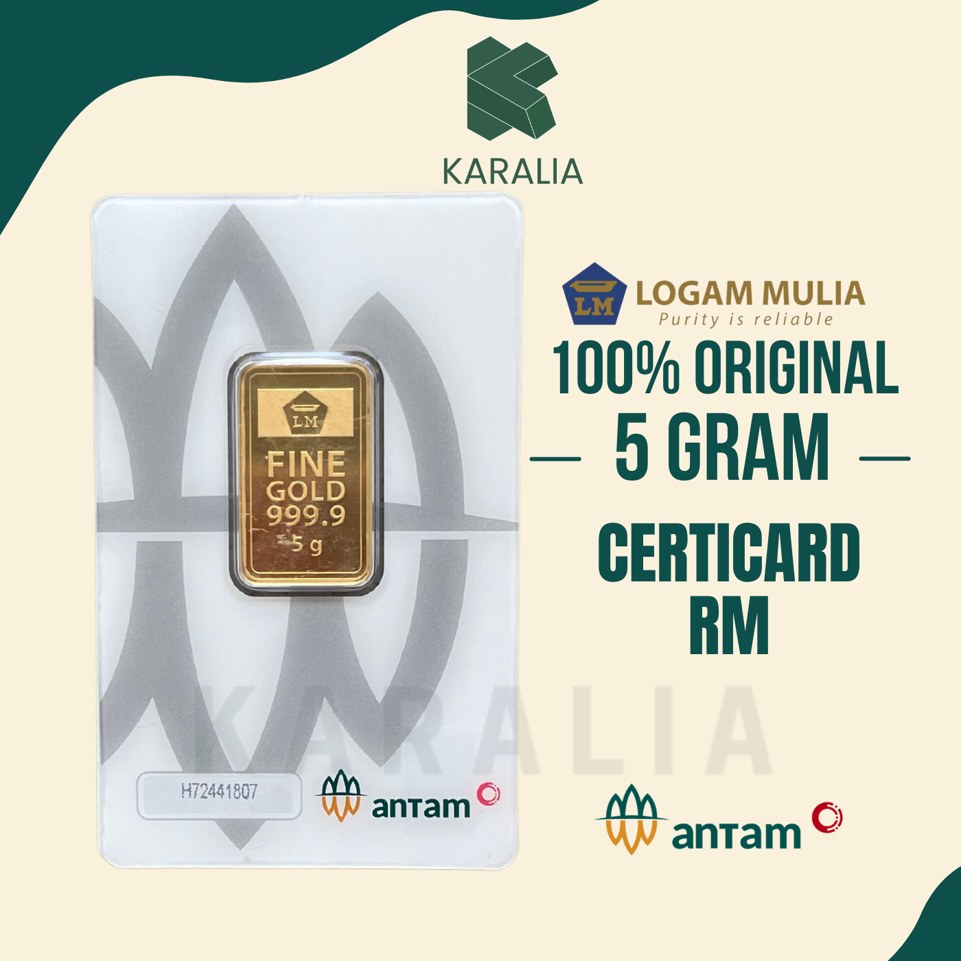Emas Antam 5 Gram Certicard RM
