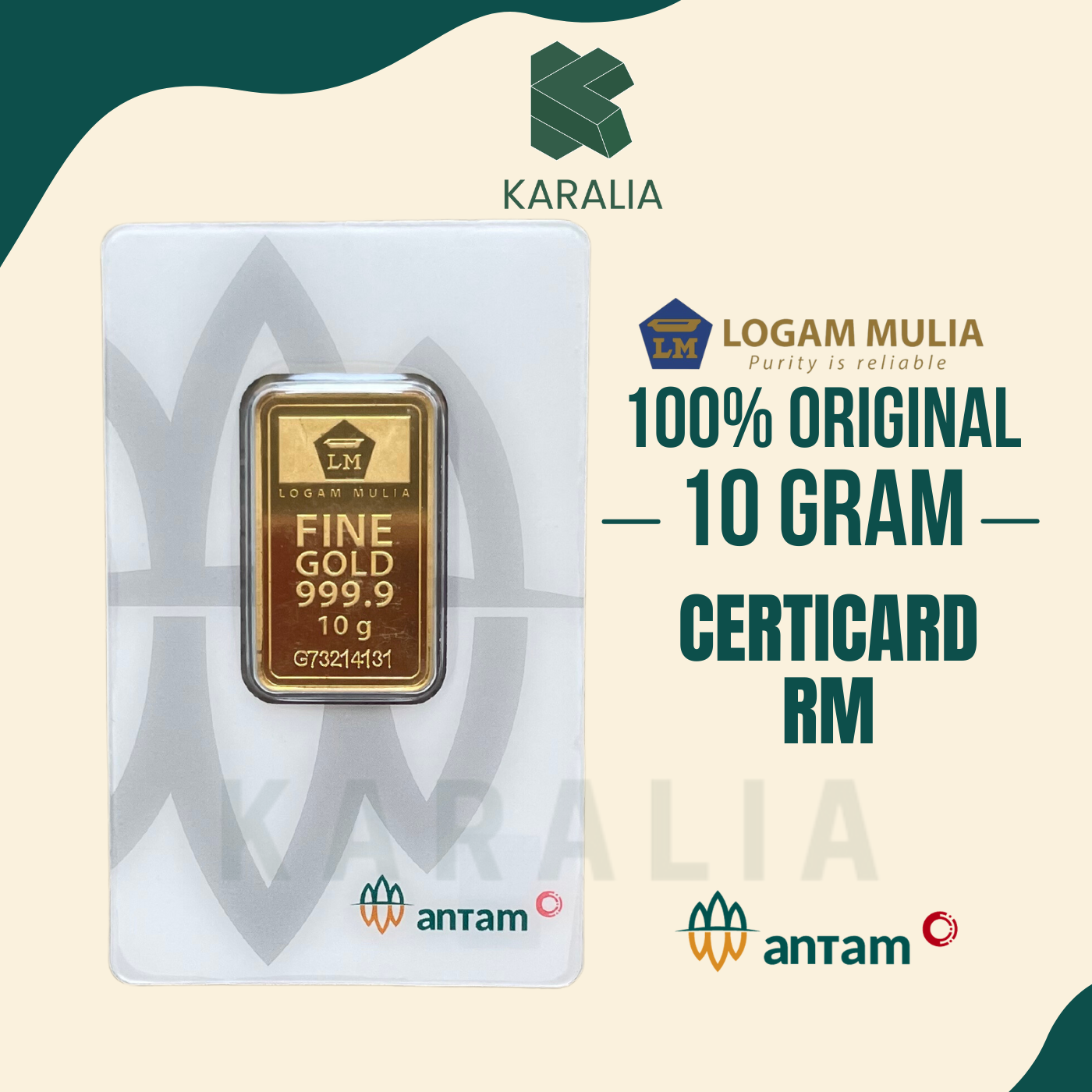 Emas Antam 10 Gram Certicard RM